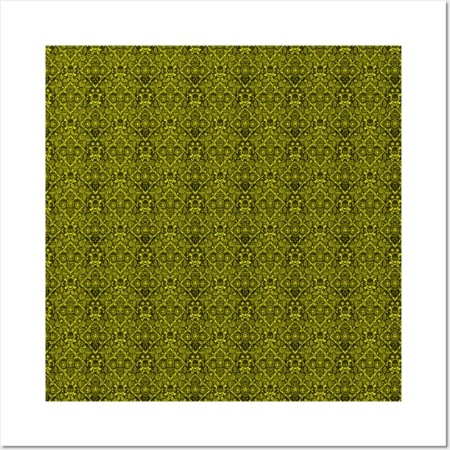 Skull and Crossbones Neck Gator Yellow Crossbones Pattern Wall Art by DANPUBLIC